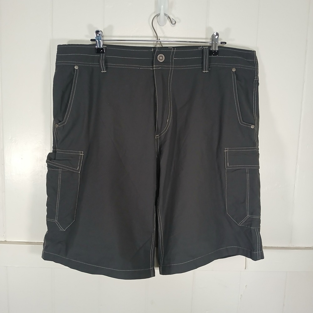 Kuhl Cargo Shorts Mens 38 Gray Nylon Spandex Stretch Outdoor Hiking